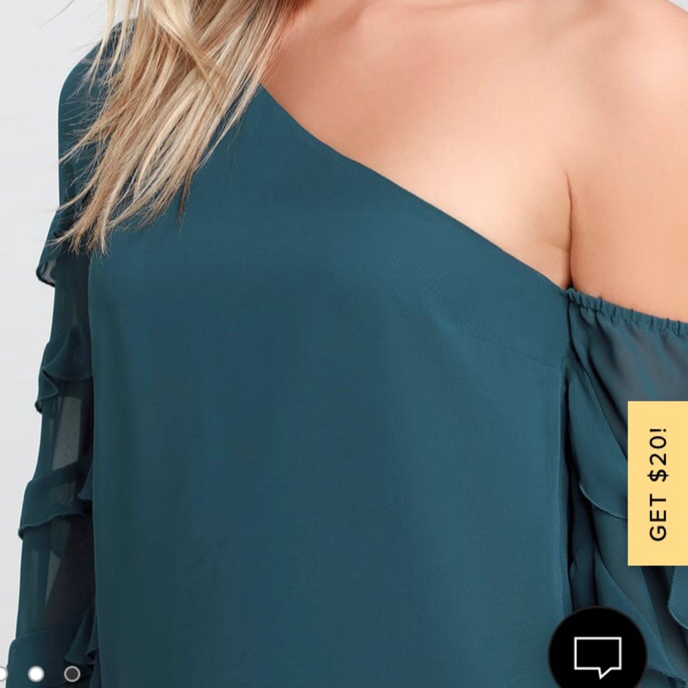 Ali & Jay Women’s “Love the Way I Look Tonight 1 Shoulder Teal Mini Dress-XS-NWT - Picture 2 of 10